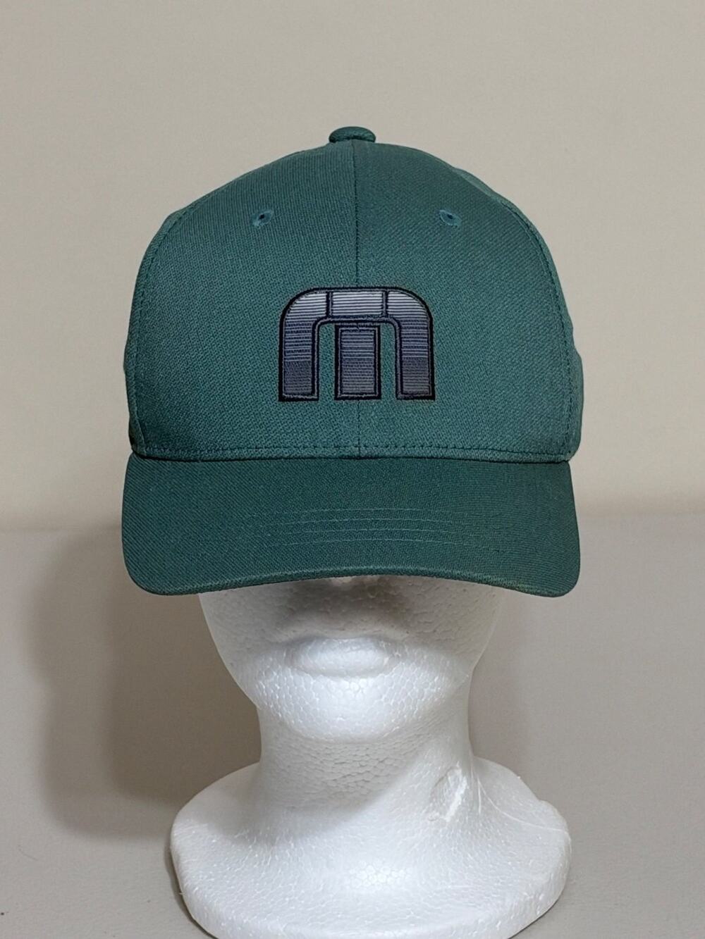 TravisMathew Golf Snapback Hat Mens OSFM Green Embroidered Logo Baseball Cap